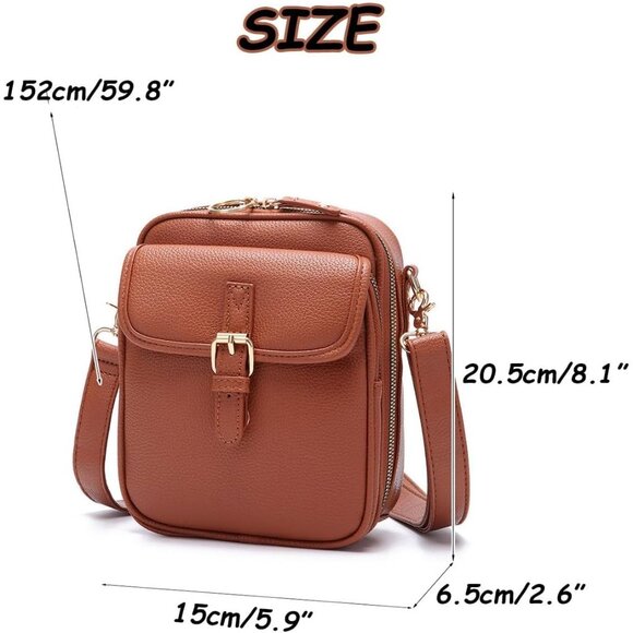 Crossbody Bag PU Large Capacity Anti-Theft Messenger for Women Travel Daily - Picture 7 of 7